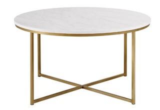 Mistana Wasser Coffee Table 36"- Marble/Gold
