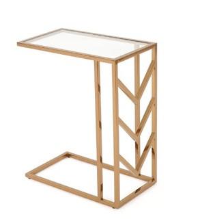 Denison Glam End Table-Rose Gold-23.5'' H x 18.97'' W x 11'' D