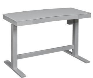 Twin Star Adjustable Height Desk ODP10556-48D908-White Glass