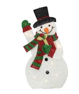 Northlight Seasonal Plush Tinsel Waving Snowman with Gift Christmas Decoration (NLGT1057)
