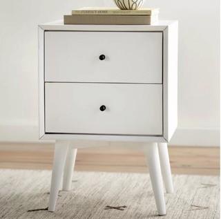 Langley Street Parocela 2 Drawer Nightstand (LGLY2601_17242500)-White