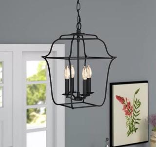 Laurel Foundry Modern Farmhouse Chloe Royal Ebony Gallery 4-Light Foyer Pendant (LRFY4823)