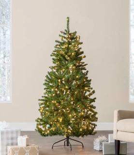 Beachcrest Home Green Spruce Artificial Christmas Tree with Clear/White Lights 6ft. (BCHH4218_24260267)