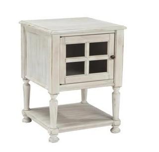 Bezons End Table With Storage-Off White