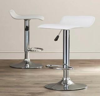 Gould Adjustable Height Bar Stool Set-White-Set Of 2