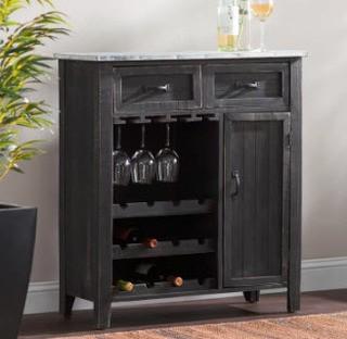Williston Forge Ramon Traditional 12-Bottle Bar Cabinet with Suspended Rack (WLFR4785)