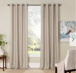 Charlton Home Mattie Solid Blackout Thermal Grommet  Curtain Panel (FSTX1008_32060666_32060660)-Ivory-3 Panels-52x108"