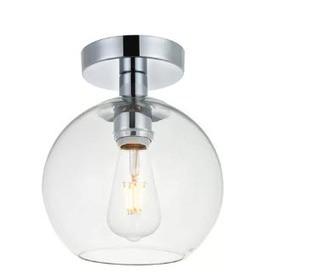 Wrought Studio Eller 1-Light Semi Flush Mount (KBNE1024_32007575_32007576_32007572)Chrom/Clear-9x9.3"