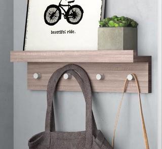 Union Rustic Drewniak 4 Hook Wall Mounted Coat Rack (UNRS4564_23848522)-Dark Oak-4.5'' H x 15.75'' W x 4'' D