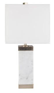 Surya Table Lamp-Greenlee GRL-001-Polished Marble Body/Faux Silk Shade 22.75"H x 11"W x 11"D