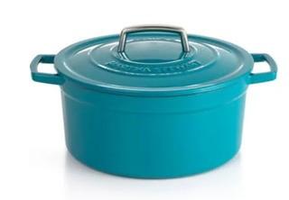 Martha Stewart Enameled Cast Iron-Teal-6qt. 