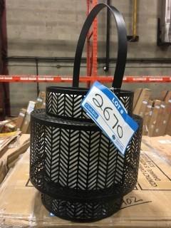 Distinctly Home Metal Chevron Lantern 9"H-As Is!