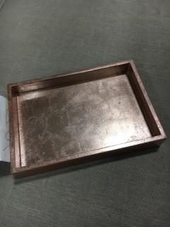 GlucksteinHome Small Metallic Tray 8.5x6"-As Is