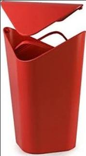 Umbra Corner Waste Can Orange-Missing Lid
