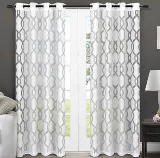 Rio 84-Inch Grommet Top Window Curtain Panel Pair in White
