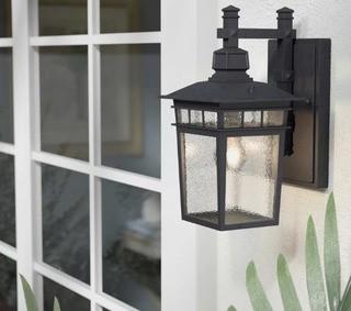 Beachcrest Home Valeri 1-Light Outdoor Wall Lantern (BCHH9430_23578519) Textured Black