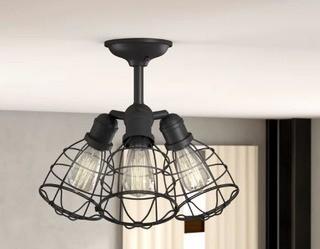 Evergreen 3-Light Semi Flush Mount-English Bronze