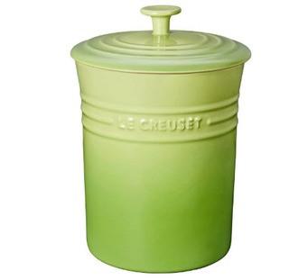 Le Creuset Ceramic Kitchen Canister-Palm-Missing Lid!