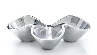 Nambe Alloy Bella Triple Condiment Server-As Is