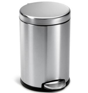 Simplehuman 4.5-Liter Fingerprint-Proof Brushed Stainless Steel Round Step-On Trash Can