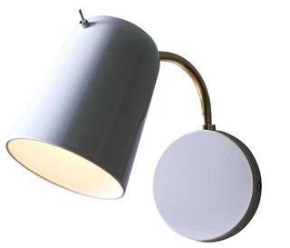 Dobi 1-Light Armed Sconce White/Brass