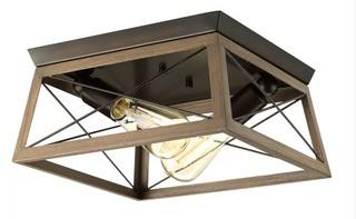 Laurel Foundry Modern Farmhouse Delon 2-Light Flush Mount (LFMF3301_25779370)-Antique Bronze 
