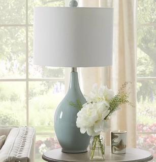 Mercury Row Miltiades 27" Table Lamp (MCRR2384_22393826)-Spa Blue