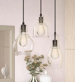 Gracie Oaks Pruett Cognac Glass 3-Light Cascade Cluster Pendant