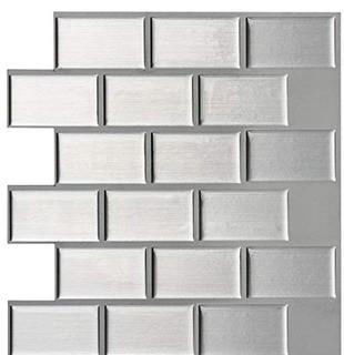 Art3d 12 x 12 PVC Peel & Stick Mosaic Tile in Gray (DTAR1029)-24 Sheets 