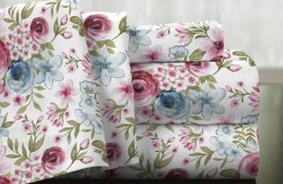 Pointehaven-Sylvan 100% Cotton Flannel Sheet Set-Queen