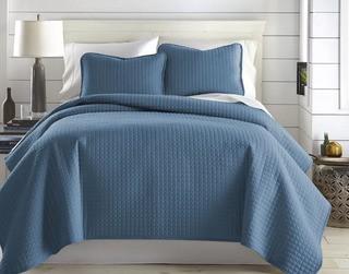 Laurel Foundry Modern Farmhouse Eldon Reversible Quilt Set (LFMF4294_29587843_29587853)Twin,Coronet Blue