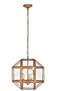 Ivy Bronx Burkeville 3-Light Geometric Chandelier (IVBX3429_24356342) Vitage Gold 