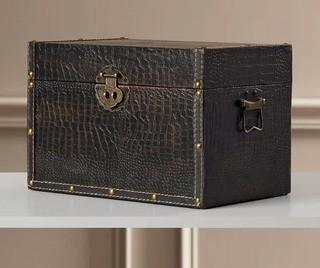 Charlton Home Maryport Decorative Leather Wooden Trunk (CHLH2852) 8x13x8