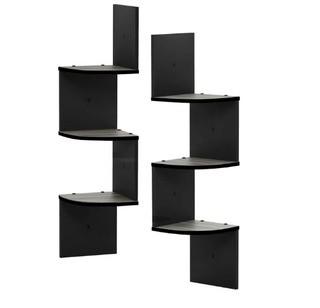 Zipcode Design Luz 3 Shelf Wall Mount Corner Shelf Set (ZPCD4733_34261149)-French Oak Grey/Black