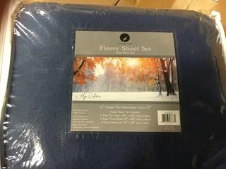 Wellesley Micro Fleece Sheet Set-King-Blue