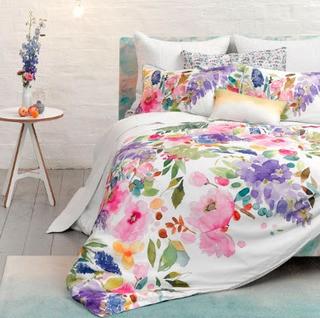 Bluebellgrey Wisteria Duvet Set Queen-As Is