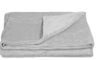 Distinctly Home Velvet Plush Blanket -As Is-Light Grey