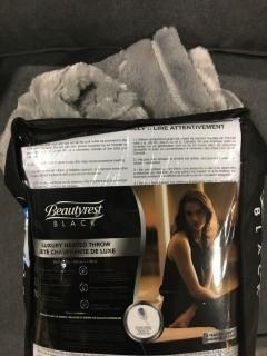 Beautyrest Black Luxury Heated Throw-Grey-50x70"