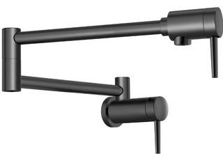 Delta Contemporary Wall Mount Pot Filler-Matte Black