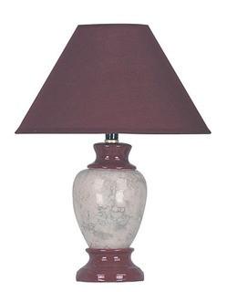 ORE International 609BG 15" Ceramic Accent Table Lamp, Burgundy Set Of 2