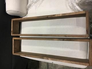 Set Of 2 Wooden Shelves 32Lx8H