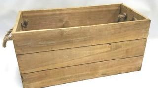 August Grove Solid Wood Crate with Rope Handles (AGTG7965_25681618)8x18x10"