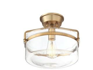 Alcott Hill Rhinebeck 1-Light Semi Flush Mount (ALCT7468_18830731)  Natural Brass