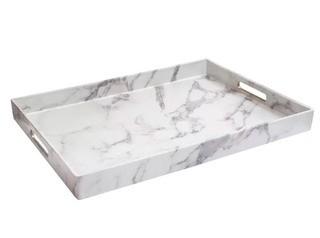 Mercury Row Mcmichael Accent Tray with Handle (MCRW7184_28786274) White/Grey 14x19x2"