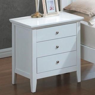Glory 3 Drawer White Nightstand G5490-N