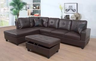 Faunce Sectional with Ottoman- Espresso