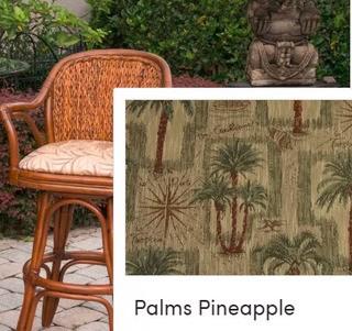 Alexander & Sheridan Inc. Panama 30 Swivel Bar Stool (ALSH1040_18000349_18026326) Antique Honey/Palms Pineapple 