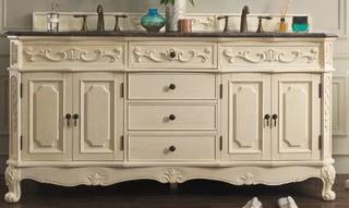 Vendome 72" Double White Bathroom Vanity Set (ATGD1426)1 Sink Cracked!-36'' H x 72'' W x 24'' D