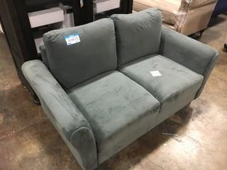 Grey Velvet Loveseat