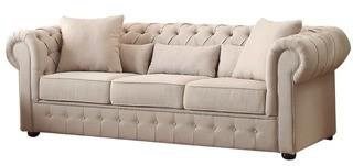 Calila Chesterfield Sofa Neutral-Pillows Not Included 